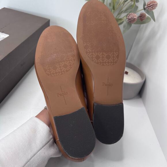 Linea Paolo Maura Essential Golden Bit Leather Loafers Cognac Women's 7M Classic - Picture 9 of 11